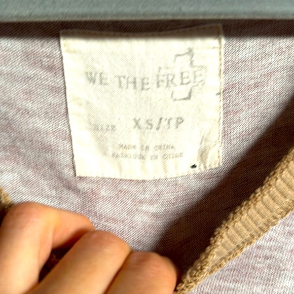 Free People We the Free Beige Long Sleeve Top with Pockets, XS - Picture 5 of 6